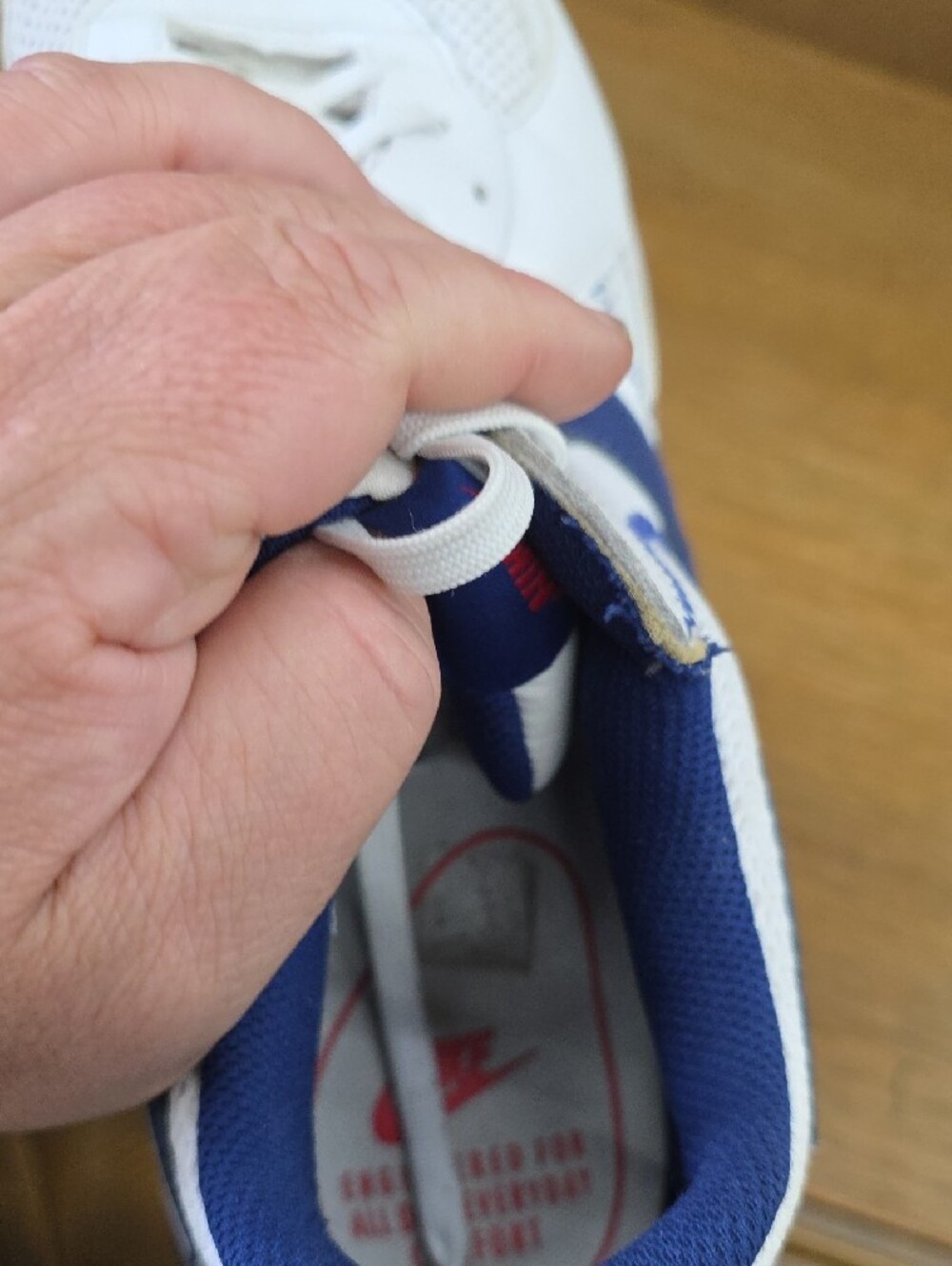 Nike Men's White & Blue Air Max Lifestyle Sneakers - Picture 9 of 11